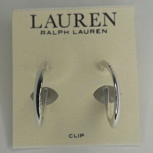 Ralph Lauren Silver-Toned Hoop, Clip-On Earrings